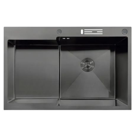 Мойка MIXXUS MH7849R-HK NANO-BLACK (3.0/0.9) из нержавеющей стали "глубокое крыло", с подставкой под ножи (MX1938) Мойка MIXXUS MH7849R-HK NANO-BLACK (3.0/0.9) из нержавеющей стали "глубокое крыло", с подставкой под ножи (MX1938)
