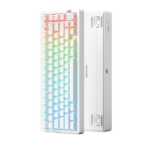 Беспроводная механическая клавиатура MCHOSE G75 V2 Solid white, Ice Blue Switch, RGB, Bluetooth/2.4G/USB-C, 75%, PBT, 10000 мАч Беспроводная механическая клавиатура MCHOSE G75 V2 Solid white, Ice Blue Switch, RGB, Bluetooth/2.4G/USB-C, 75%, PBT, 10000 мАч