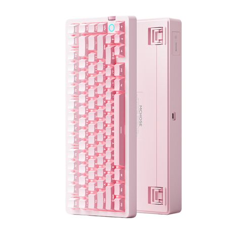 Беспроводная механическая клавиатура MCHOSE G75 V2 Mist peach, Ice Blue Switch, RGB, Bluetooth/2.4G/USB-C, 75%, PBT, 10000 мАч