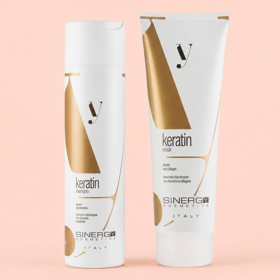 Набір Sinergy Keratin DUO М1 шампунь і маска для пошкодженого волосся з кератином, 2x250 мл Набір Sinergy Keratin DUO М1 шампунь і маска для пошкодженого волосся з кератином, 2x250 мл