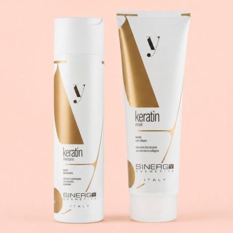 Набір Sinergy Keratin DUO М1 шампунь і маска для пошкодженого волосся з кератином, 2x250 мл Набір Sinergy Keratin DUO М1 шампунь і маска для пошкодженого волосся з кератином, 2x250 мл