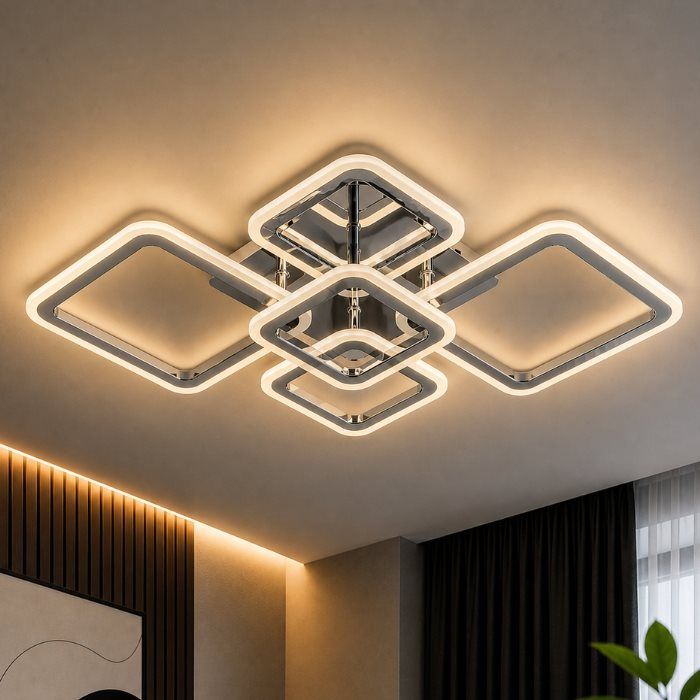 Стельова LED люстра для спальні та вітальні VALESO 2055/5, біла, 100 Вт Стельова LED люстра для спальні та вітальні VALESO 2055/5, біла, 100 Вт