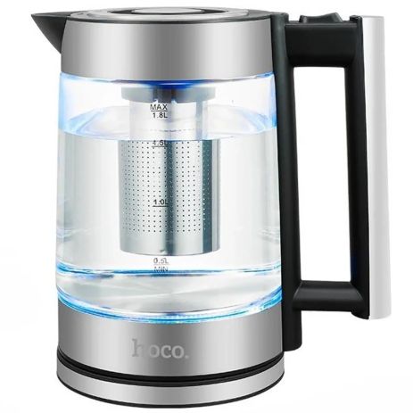 Електрочайник HOCO Kitchen high boron glass electric kettle HA01A |1.8L| silver Електрочайник HOCO Kitchen high boron glass electric kettle HA01A |1.8L| silver