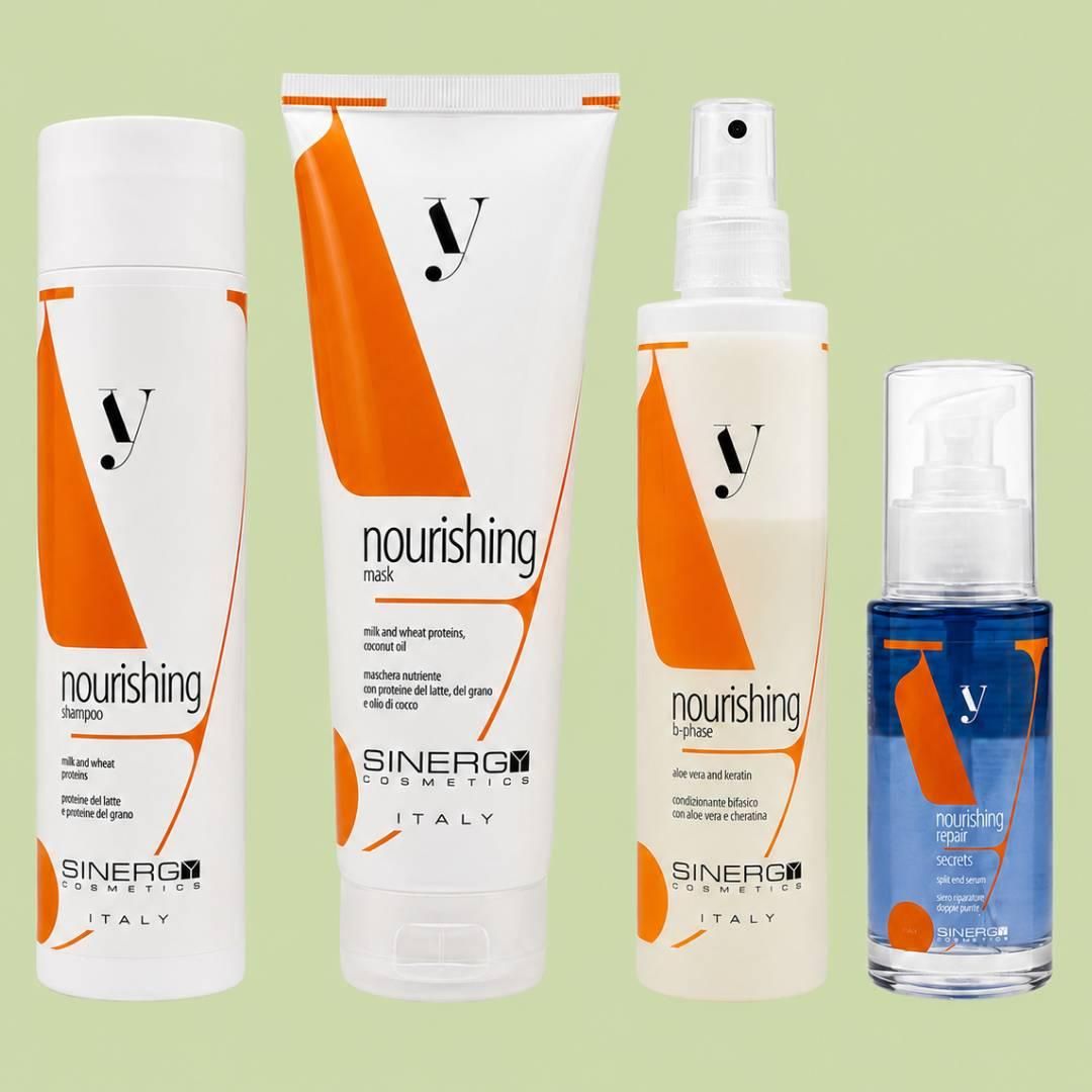 Набор Sinergy Nourishing QUATRO М шампунь, маска, спрей и флюид для сухих и поврежденных волос, 2х250+200+60 мл Набор Sinergy Nourishing QUATRO М шампунь, маска, спрей и флюид для сухих и поврежденных волос, 2х250+200+60 мл