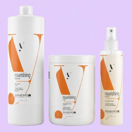 Набор Sinergy Nourishing TRIO L шампунь, маска и спрей для сухих и поврежденных волос, 2х1000+200 мл Набор Sinergy Nourishing TRIO L шампунь, маска и спрей для сухих и поврежденных волос, 2х1000+200 мл