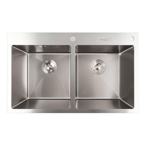 Кухонная мойка 78*48 нержавейка на две чаши Platinum Handmade (круглый сифон, 3.0/0.8) Кухонная мойка 78*48 нержавейка на две чаши Platinum Handmade (круглый сифон, 3.0/0.8)