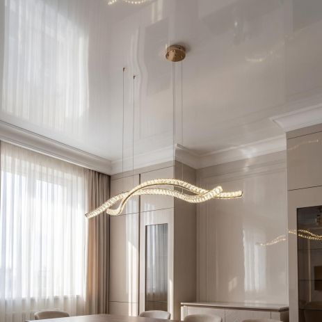 Люстра светодиодная с кристаллами для длинного стола Diasha 85W до 18 м² цвет Золото D8947/1200-2FGD Люстра светодиодная с кристаллами для длинного стола Diasha 85W до 18 м² цвет Золото D8947/1200-2FGD