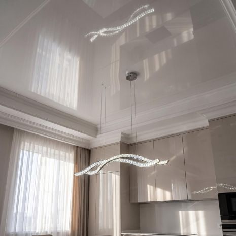 Тонкая хрустальная люстра Diasha 85W до 18 м² цвет Хром D8947/1200-2CH