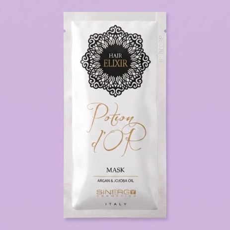 Маска Sinergy Potion D'or Mask с маслом арганы и жожоба для питания и восстановления поврежденных волос пробник, 15 мл Маска Sinergy Potion D'or Mask с маслом арганы и жожоба для питания и восстановления поврежденных волос пробник, 15 мл