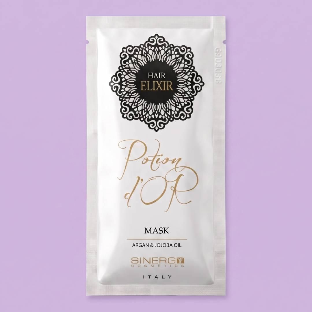 Маска Sinergy Potion D'or Mask с маслом арганы и жожоба для питания и восстановления поврежденных волос пробник, 15 мл Маска Sinergy Potion D'or Mask с маслом арганы и жожоба для питания и восстановления поврежденных волос пробник, 15 мл
