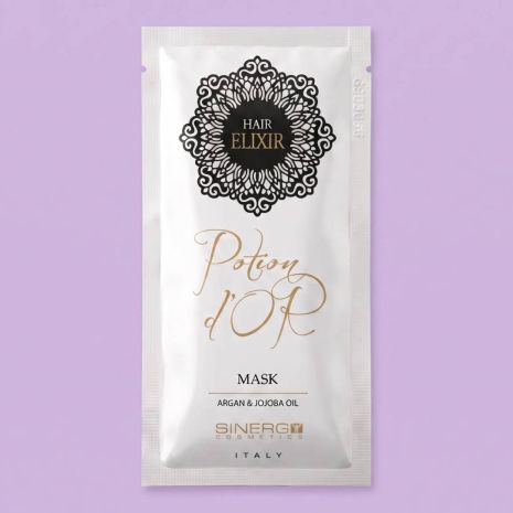 Маска Sinergy Potion D'or Mask с маслом арганы и жожоба для питания и восстановления поврежденных волос пробник, 15 мл Маска Sinergy Potion D'or Mask с маслом арганы и жожоба для питания и восстановления поврежденных волос пробник, 15 мл
