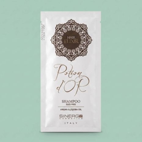 Бессульфатный шампунь Sinergy Potion D'or Shampoo с маслом арганы и жожоба для сухих и тусклых волос пробник, 15 мл Бессульфатный шампунь Sinergy Potion D'or Shampoo с маслом арганы и жожоба для сухих и тусклых волос пробник, 15 мл