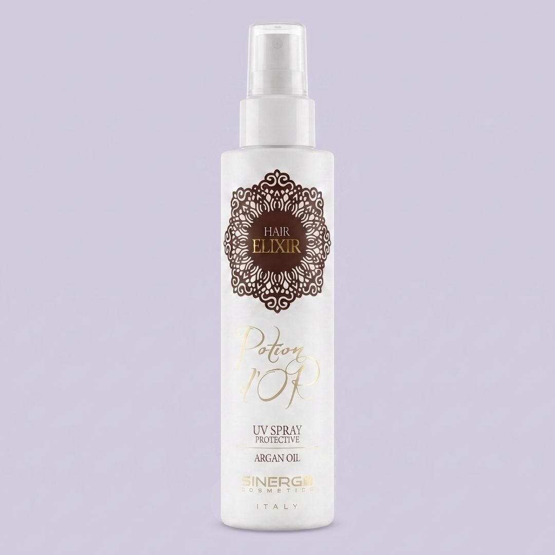 Спрей для волос Sinergy Cosmetics Potion D'or UV Spray Protective с УФ-защитой и аргановым маслом, 150 мл Спрей для волос Sinergy Cosmetics Potion D'or UV Spray Protective с УФ-защитой и аргановым маслом, 150 мл