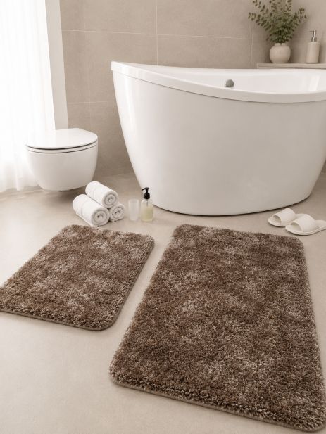 Комплект ковриков для ванной и туалета Softmicro 60x100 50x60 см 07006 Коричневый