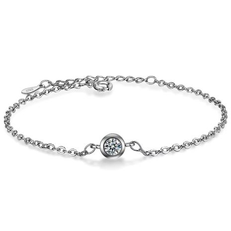 Жіночий браслет з кристалом Муассаніт стерл. ср tiffany білий камінь Жіночий браслет з кристалом Муассаніт стерл. ср tiffany білий камінь