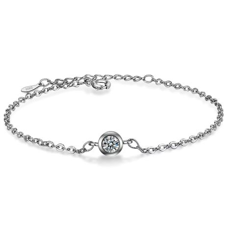Жіночий браслет з кристалом Муассаніт стерл. ср tiffany білий камінь Жіночий браслет з кристалом Муассаніт стерл. ср tiffany білий камінь