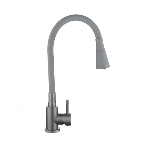 Змішувач для кухні Lidz Aria 015F31 з гнучким силіконовим виливом Graphite Grey LDARI015F31GGRP49567 Змішувач для кухні Lidz Aria 015F31 з гнучким силіконовим виливом Graphite Grey LDARI015F31GGRP49567