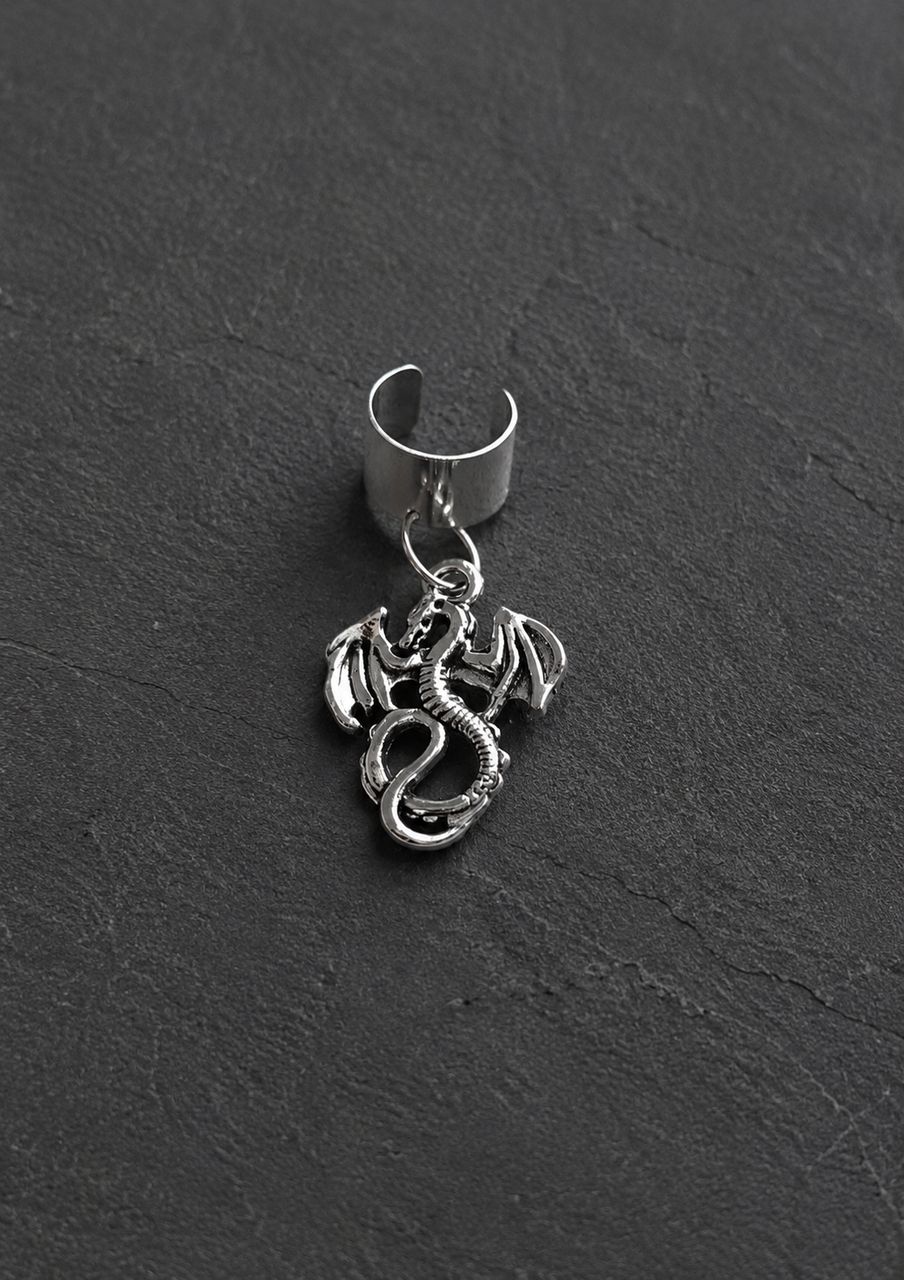 Серьга Dragon каф дракон с драконом клипса на ухо без прокалывания Серьга Dragon каф дракон с драконом клипса на ухо без прокалывания