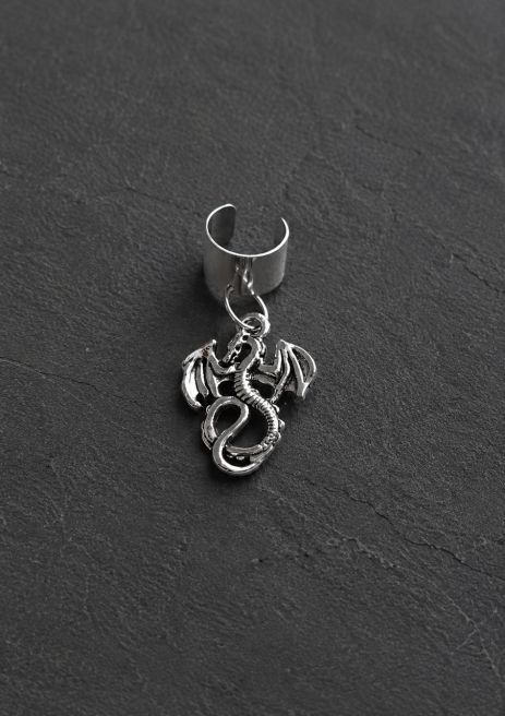 Серьга Dragon каф дракон с драконом клипса на ухо без прокалывания