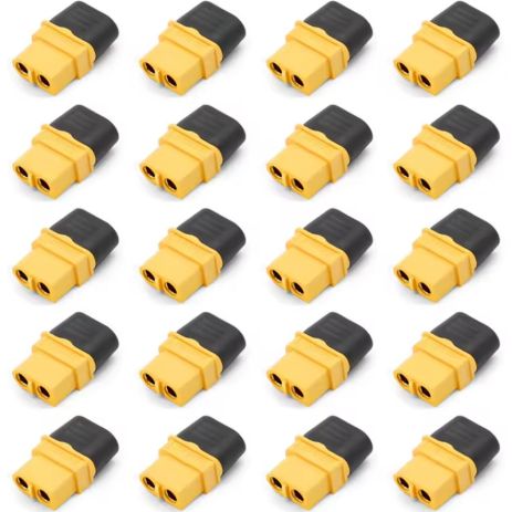 Конектор AMASS XT60H-F 60А Female з ковпачком комплект 20шт Yellow-Black