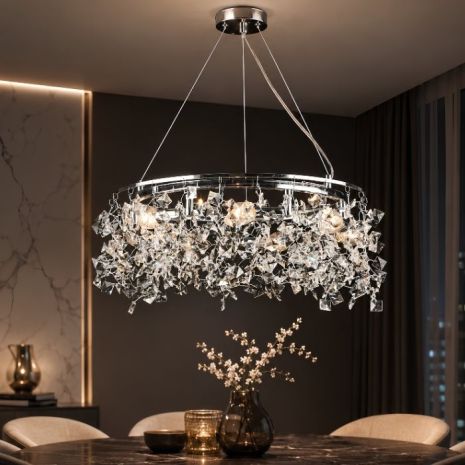 Підвісна кришталева люстра S2492/7, Хром