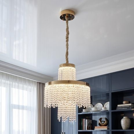 Класична Лед люстра Artlight 77W до 18 м² колір Золото 376-400GD