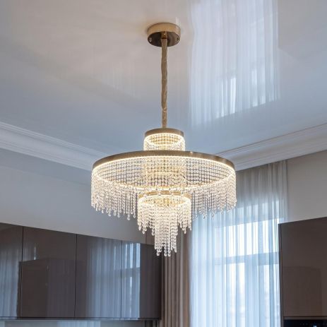 Світлодіодна люстра з підвісками Artlight 181W до 30 м² колір Золото 376-800GD