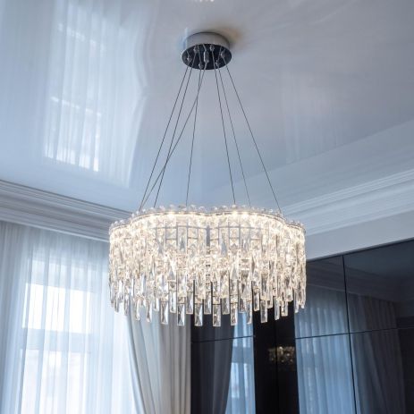 Світлодіодна люстра з кристалами Artlight 81W до 18 м² колір Хром 8635/600CH