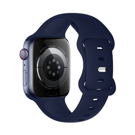 Ремінець HOCO iWatch WA15 Flexible series 8-character buckle solid color silicone strap (42/44/45/49mm) midnight blue