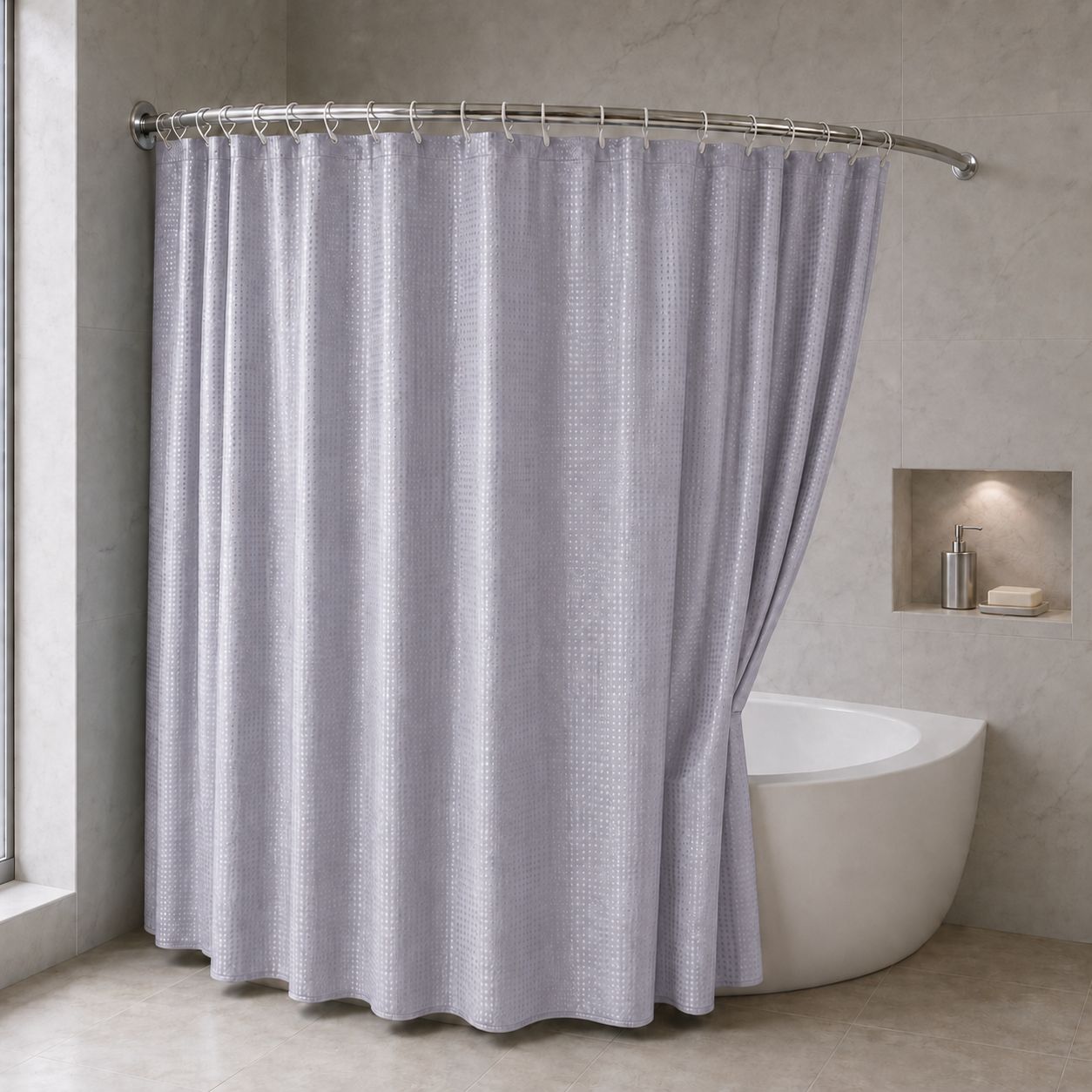 Shower Curtain 240 cm Plain "Pika" Gray Shower Curtain 240 cm Plain "Pika" Gray