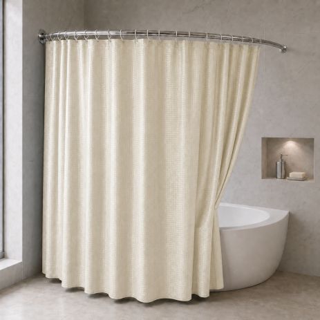 Широка шторка для ванни 240x180 см, однотонна кремова 5314/cream Широка шторка для ванни 240x180 см, однотонна кремова 5314/cream