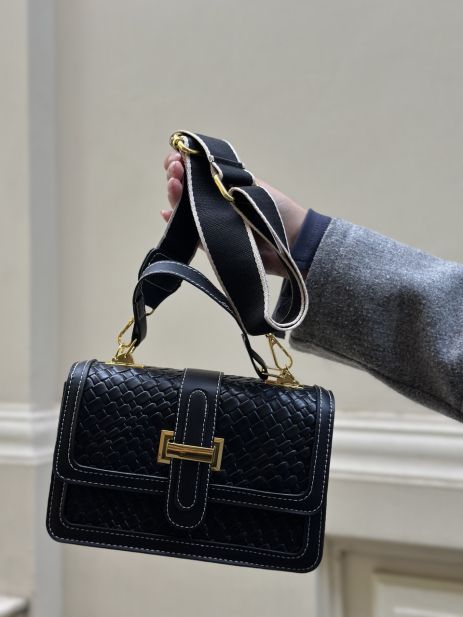 Жіноча чорна класична сумка 779 крос-боді через плече Жіноча чорна класична сумка 779 крос-боді через плече