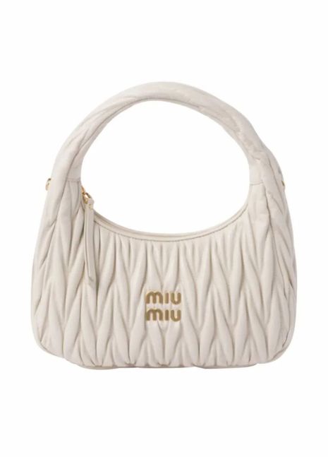 Женская сумка багет Miu miu 2178 белая молочная