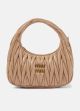 Женская сумка багет Miu miu 2178 бежевая