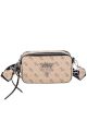 Женская сумка Guess V426 прямоугольная кросс-боди бежевая