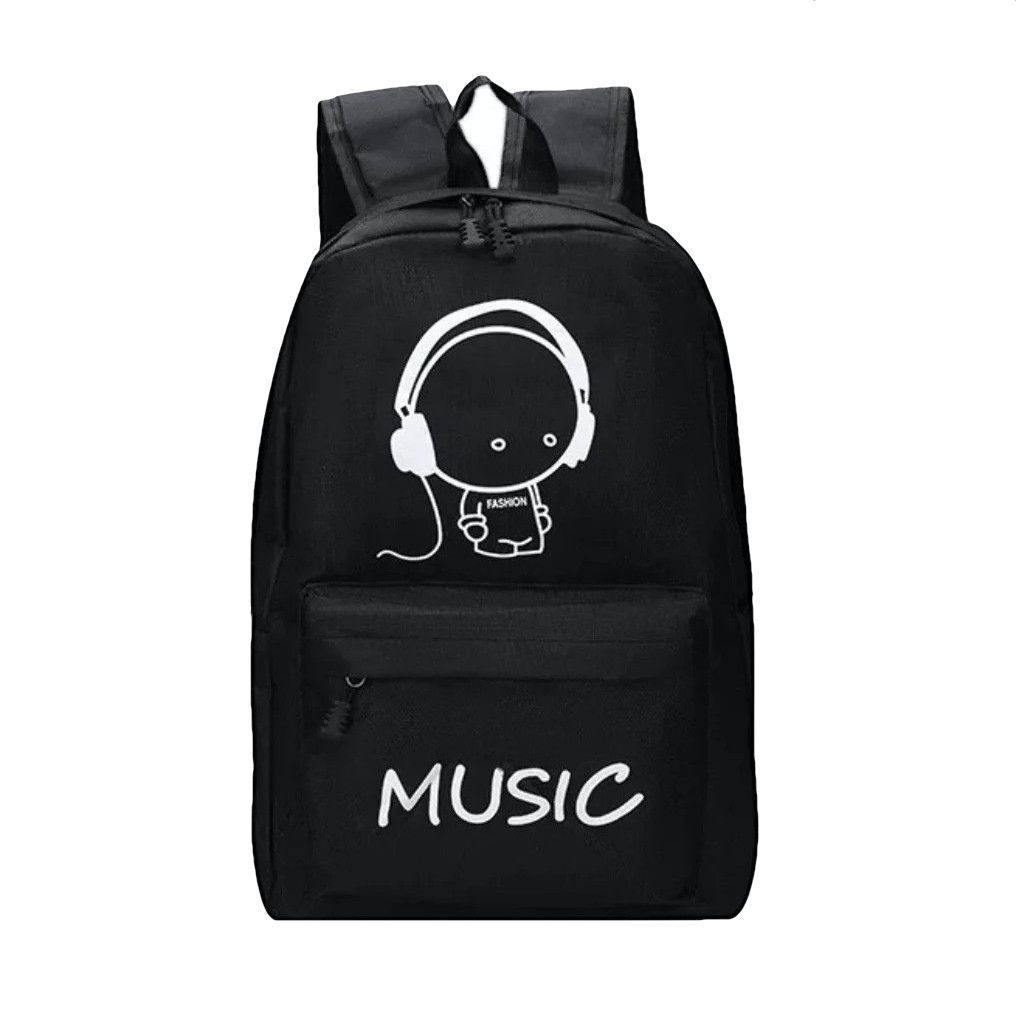 Рюкзак фосфорный школьный портфель мужской женский светящийся Music lite Рюкзак фосфорный школьный портфель мужской женский светящийся Music lite