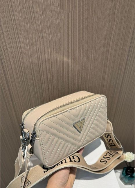 Женская сумка Guess 5510 кросс-боди бежевая