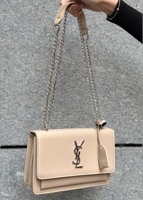 Женская сумка YSL кросс-боди бежева