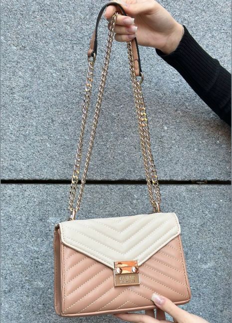 Женская сумка Guess кросс-боди бежевая