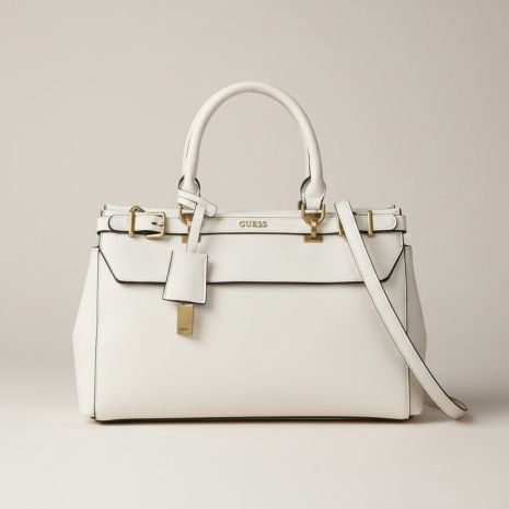 Женская сумка 089 Guess с двумя ручками белая