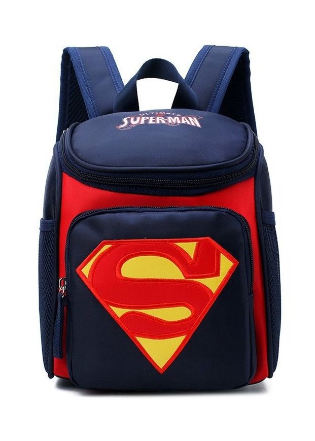 Рюкзак маленький детский на 3-4 года мальчику Superman темно синий Рюкзак маленький детский на 3-4 года мальчику Superman темно синий