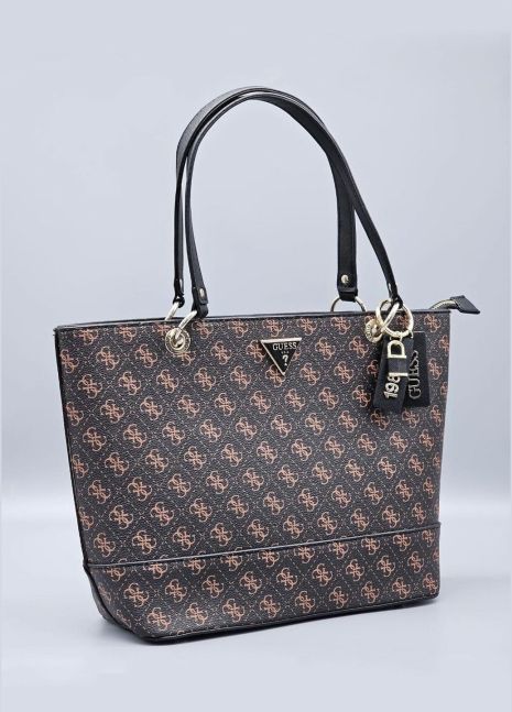 Женская сумка Guess шопер коричневая