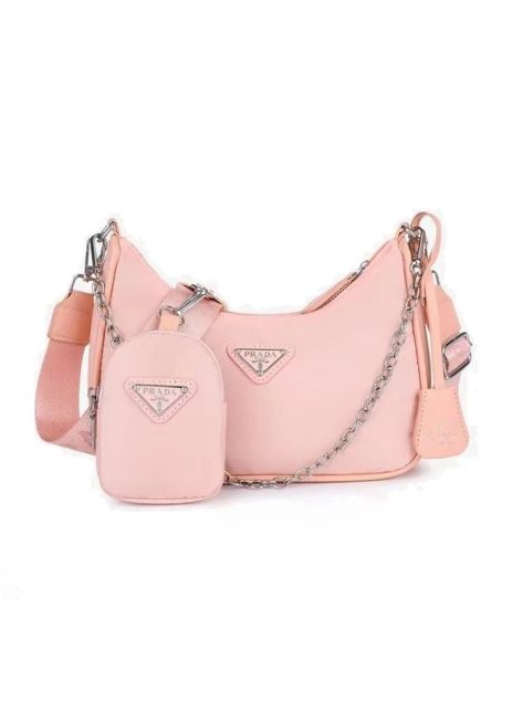 Женская сумка Prada хобо розовая