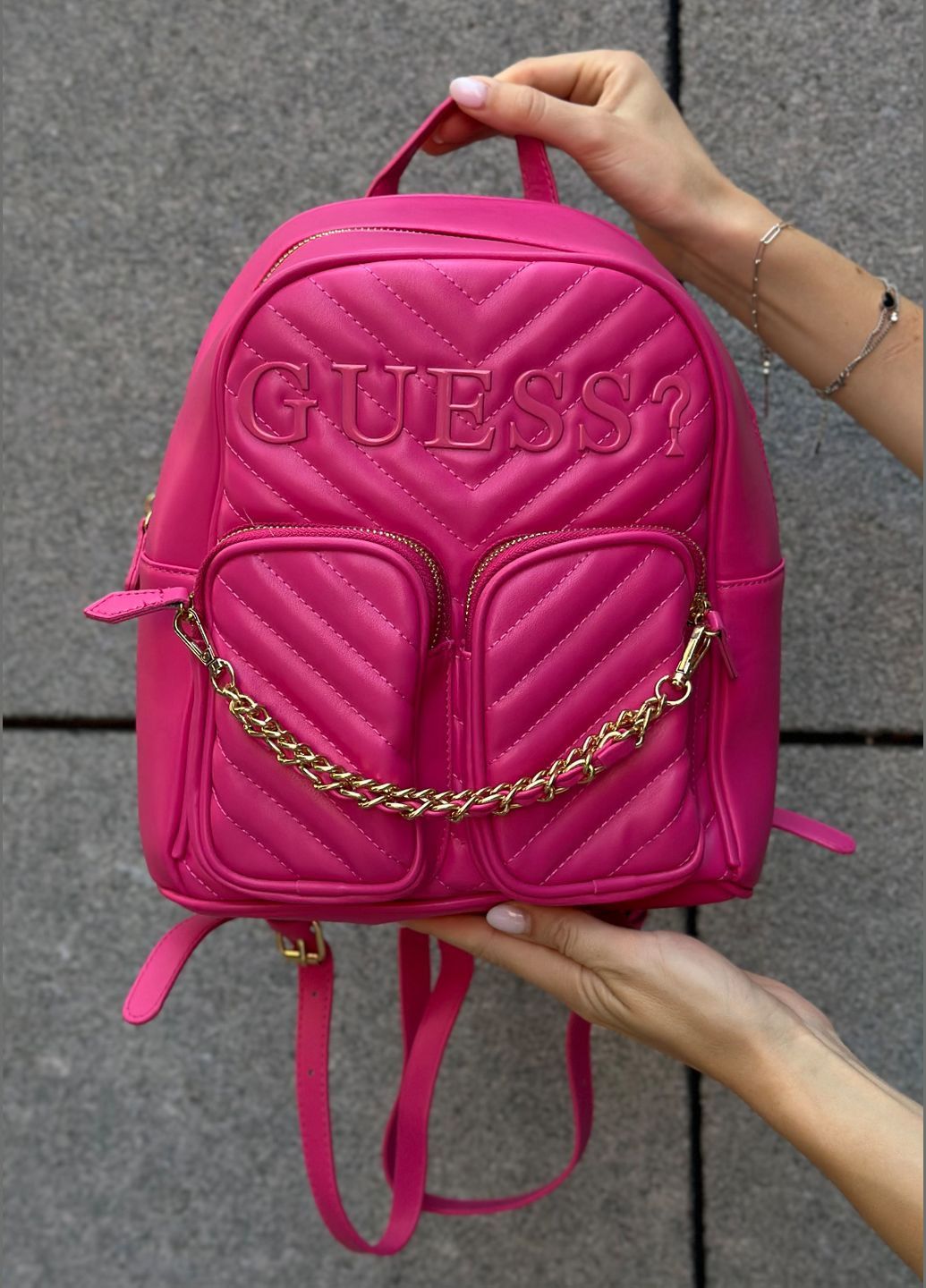Женский рюкзак 069 Guess розовый Женский рюкзак 069 Guess розовый