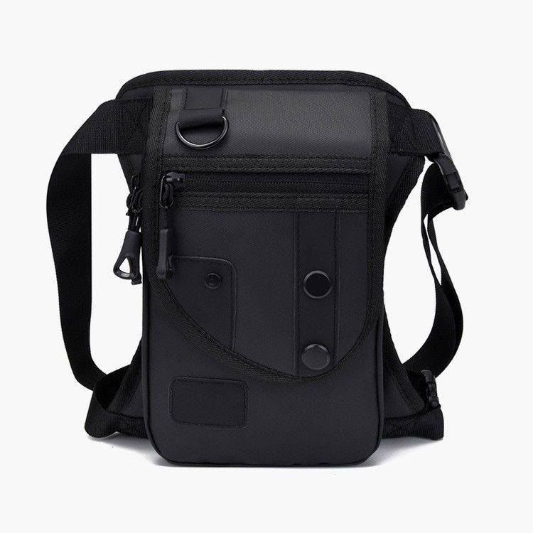 Чоловіча водонепроникна універсальна сумка 10445 через плече на ногу чорна Чоловіча водонепроникна універсальна сумка 10445 через плече на ногу чорна