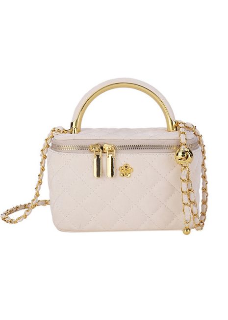 Велюрова жіноча косметичка-кросбоді Vanity Bag молочно-білого кольору, модель 2814/1032