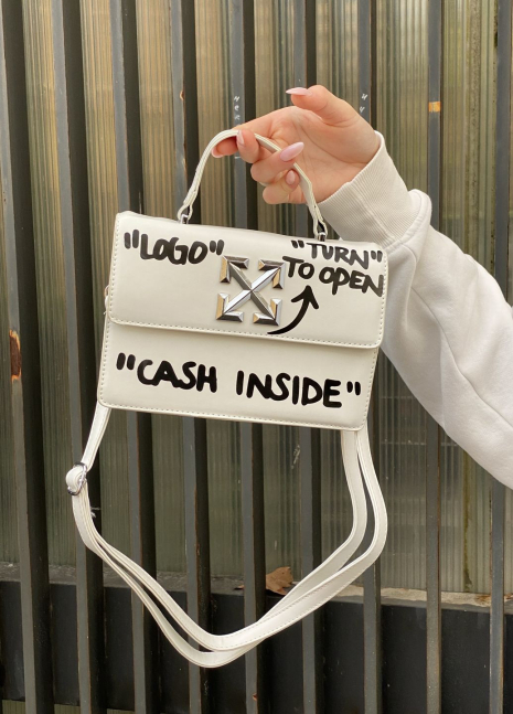Жіноча сумка крос-боді CASH INSIDE біла Жіноча сумка крос-боді CASH INSIDE біла