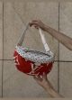 Женская сумка Louis Vuitton бананка через плечо красная белая крышка