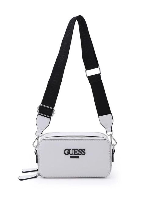 Женская прямоугольная сумка Guess кросс-боди на ремешке белая