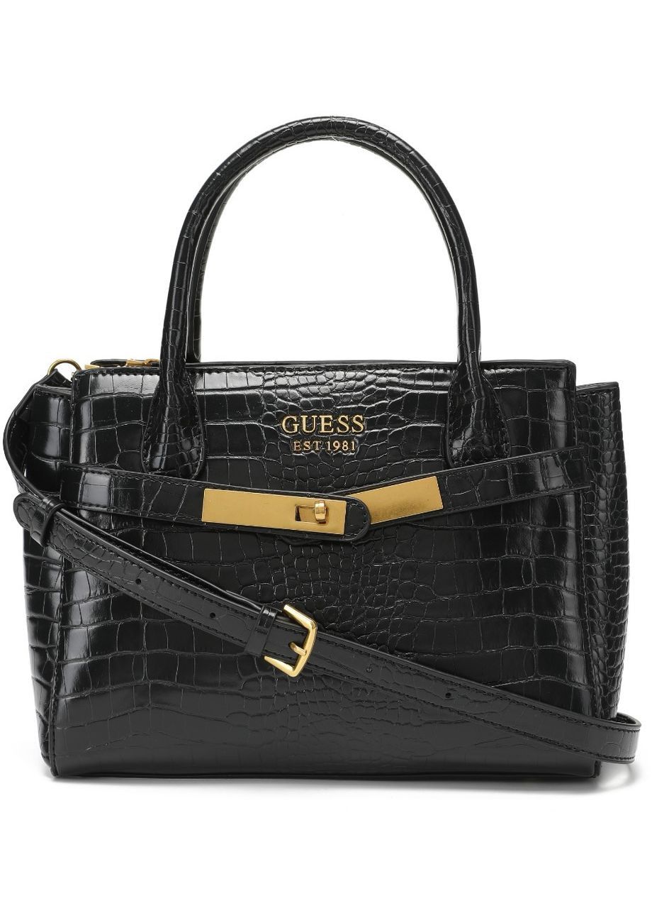 Женская сумка Guess 121 черная рептилия Женская сумка Guess 121 черная рептилия